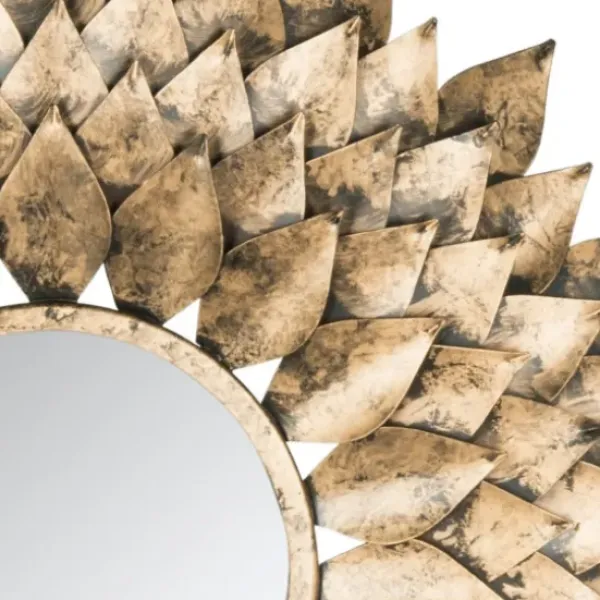 Decorative Mirrors-Kirkland's Home Gold Iron Sunburst Round Frame Mirror