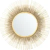 Decorative Mirrors-Kirkland's Home Gold Layered Burst Frame Round Wall Mirror