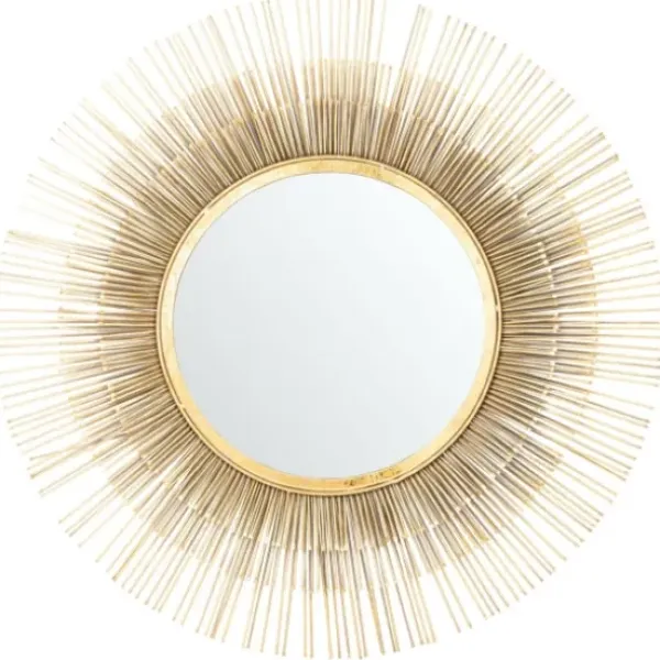 Decorative Mirrors-Kirkland's Home Gold Layered Burst Frame Round Wall Mirror