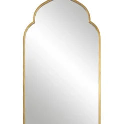 Decorative Mirrors-Kirkland's Home Gold Leaf Arched Frame Wall Mirror