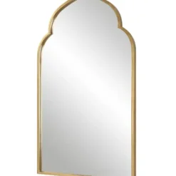 Decorative Mirrors-Kirkland's Home Gold Leaf Arched Frame Wall Mirror