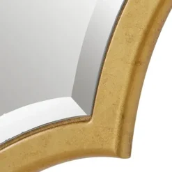 Decorative Mirrors-Kirkland's Home Gold Leaf Curved Metal Wall Mirror