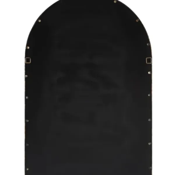 Decorative Mirrors-Kirkland's Home Gold Leaf Metal Windowpane Arch Frame Mirror