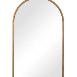 Decorative Mirrors-Kirkland's Home Gold Leaf Thin Arch Frame Mirror