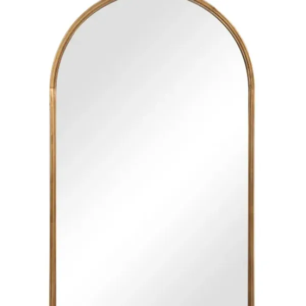 Decorative Mirrors-Kirkland's Home Gold Leaf Thin Arch Frame Mirror