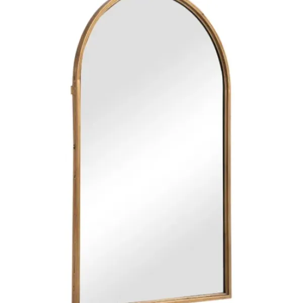 Decorative Mirrors-Kirkland's Home Gold Leaf Thin Arch Frame Mirror