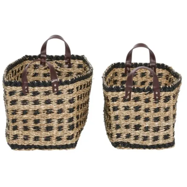 Baskets & Boxes-Kirkland's Home Gold Leather Hide Rustic 2-Pc. Box Set Gold/White
