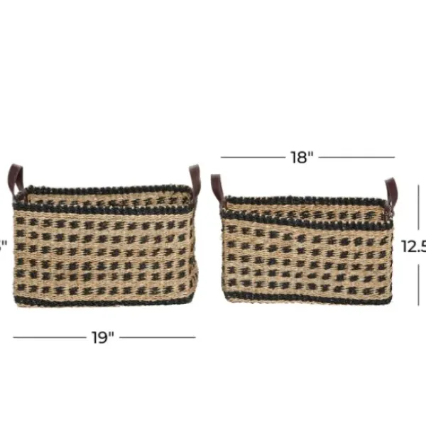 Baskets & Boxes-Kirkland's Home Gold Leather Hide Rustic 2-Pc. Box Set Gold/White