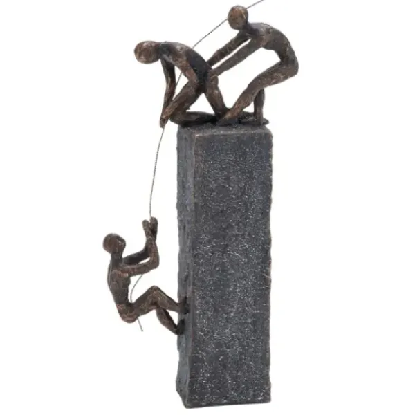 Statues & Figurines-Kirkland's Home Gold Marble Layered Geometric Loops Statue Gold/Black