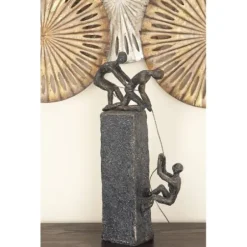 Statues & Figurines-Kirkland's Home Gold Marble Layered Geometric Loops Statue Gold/Black
