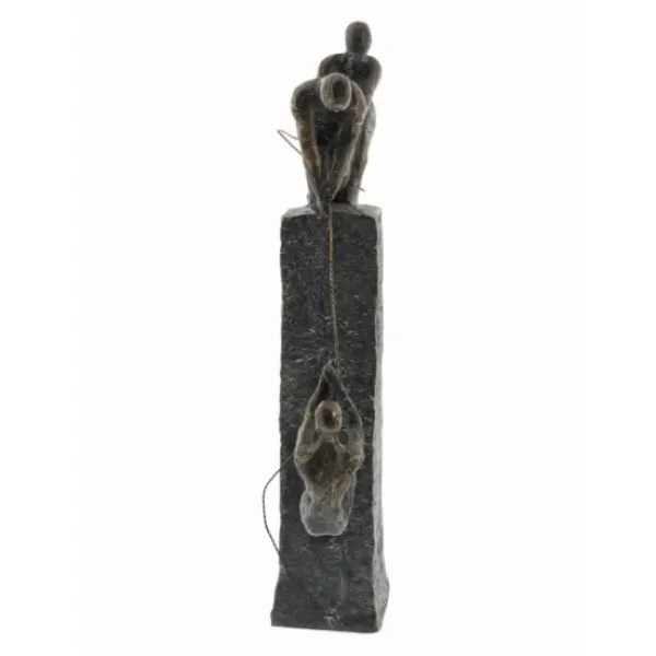 Statues & Figurines-Kirkland's Home Gold Marble Layered Geometric Loops Statue Gold/Black