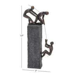 Statues & Figurines-Kirkland's Home Gold Marble Layered Geometric Loops Statue Gold/Black