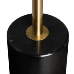 Floor Lamps-Kirkland's Home Gold Metal And Black Marble Base Floor Lamp White