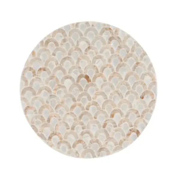 Accent & End Tables-Kirkland's Home Gold Metal And Capiz Shell Top Accent Table