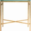 Accent & End Tables-Kirkland's Home Gold Metal And Glass Side Table Gold/Clear