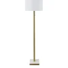 Floor Lamps-Kirkland's Home Gold Metal And Marble Base Floor Lamp White