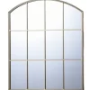 Decorative Mirrors-Kirkland's Home Gold Metal Arch Frame Pane Overlay Wall Mirror