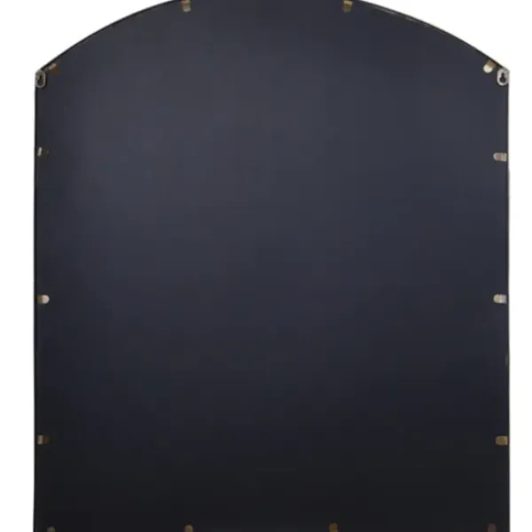 Decorative Mirrors-Kirkland's Home Gold Metal Arch Frame Pane Overlay Wall Mirror