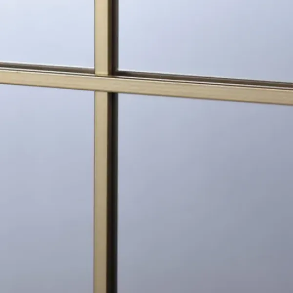Decorative Mirrors-Kirkland's Home Gold Metal Arch Frame Pane Overlay Wall Mirror