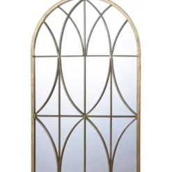 Decorative Mirrors-Kirkland's Home Gold Metal Arch Fretwork Wall Mirror
