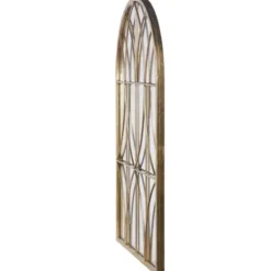 Decorative Mirrors-Kirkland's Home Gold Metal Arch Fretwork Wall Mirror