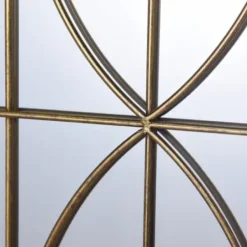Decorative Mirrors-Kirkland's Home Gold Metal Arch Fretwork Wall Mirror