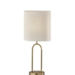 Table Lamps-Kirkland's Home Gold Metal Arched Table Lamp Ivory