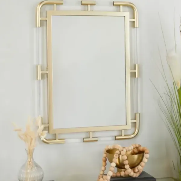 Decorative Mirrors-Kirkland's Home Gold Metal Brielle Wall Mirror