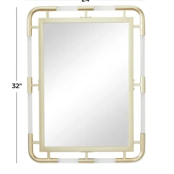 Decorative Mirrors-Kirkland's Home Gold Metal Brielle Wall Mirror