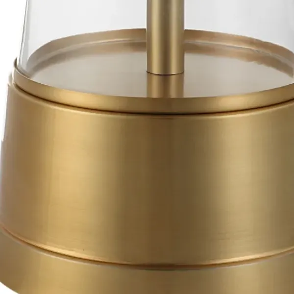 Table Lamps-Kirkland's Home Gold Metal Cone Base Table Lamp White