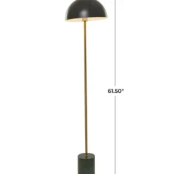 Floor Lamps-Kirkland's Home Gold Metal Dome Shade Floor Lamp Black