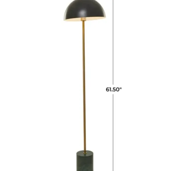 Floor Lamps-Kirkland's Home Gold Metal Dome Shade Floor Lamp Black