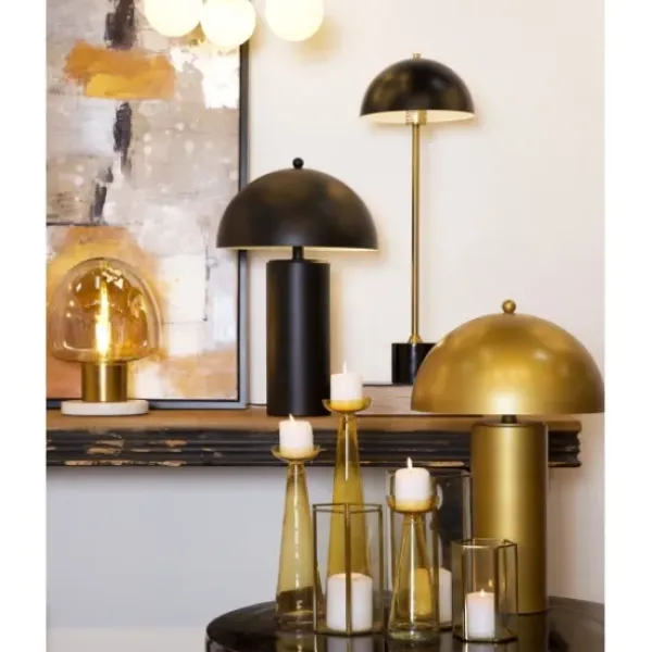 Table Lamps-Kirkland's Home Gold Metal Dome Shade Table Lamp Black