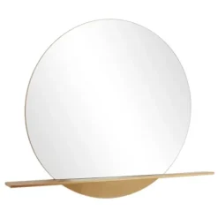 Decorative Mirrors-Kirkland's Home Gold Metal Emery Mirror With Shelf