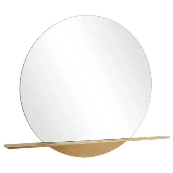 Decorative Mirrors-Kirkland's Home Gold Metal Emery Mirror With Shelf