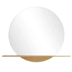 Decorative Mirrors-Kirkland's Home Gold Metal Emery Mirror With Shelf