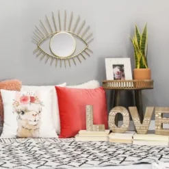Decorative Mirrors-Kirkland's Home Gold Metal Eye Wall Mirror