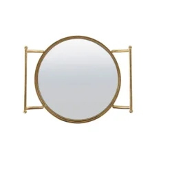 Kitchen Islands & Bar Carts-Kirkland's Home Gold Metal Frame Bar Cart With Mirrored Shelves