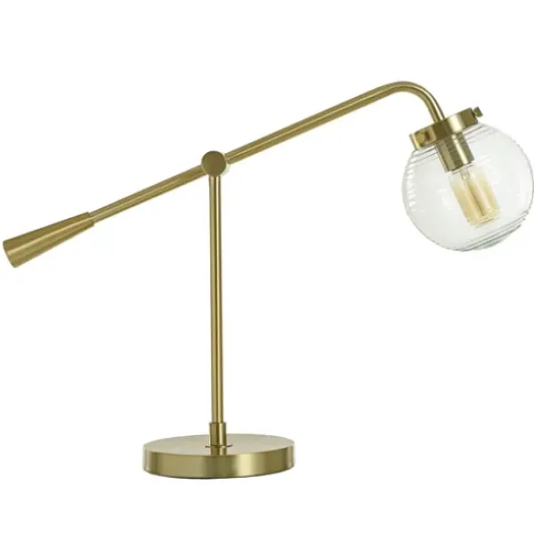 Table Lamps-Kirkland's Home Gold Metal Glass Task Shade Table Lamp Clear