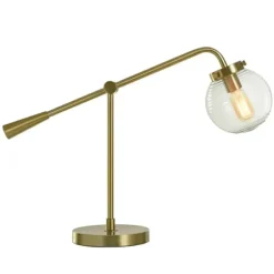 Table Lamps-Kirkland's Home Gold Metal Glass Task Shade Table Lamp Clear