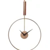 Clocks-Kirkland's Home Gold Metal Open Back Clock With Wood Block