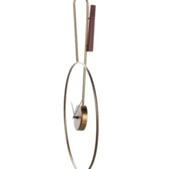 Clocks-Kirkland's Home Gold Metal Open Back Clock With Wood Block