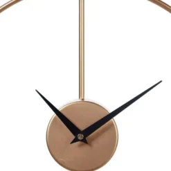 Clocks-Kirkland's Home Gold Metal Open Back Clock With Wood Block