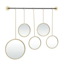 Decorative Mirrors-Kirkland's Home Gold Metal Ophelia Hanging Wall Mirror
