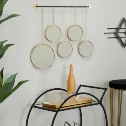 Decorative Mirrors-Kirkland's Home Gold Metal Ophelia Hanging Wall Mirror