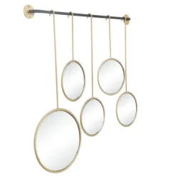 Decorative Mirrors-Kirkland's Home Gold Metal Ophelia Hanging Wall Mirror