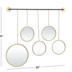 Decorative Mirrors-Kirkland's Home Gold Metal Ophelia Hanging Wall Mirror