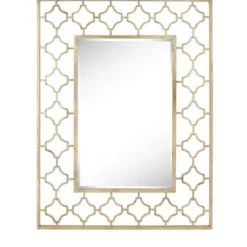 Decorative Mirrors-Kirkland's Home Gold Metal Quatrefoil Frame Mirror
