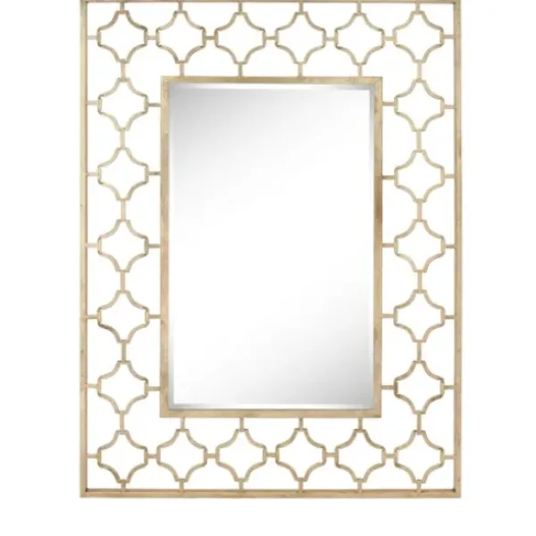 Decorative Mirrors-Kirkland's Home Gold Metal Quatrefoil Frame Mirror