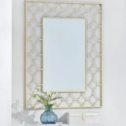 Decorative Mirrors-Kirkland's Home Gold Metal Quatrefoil Frame Mirror